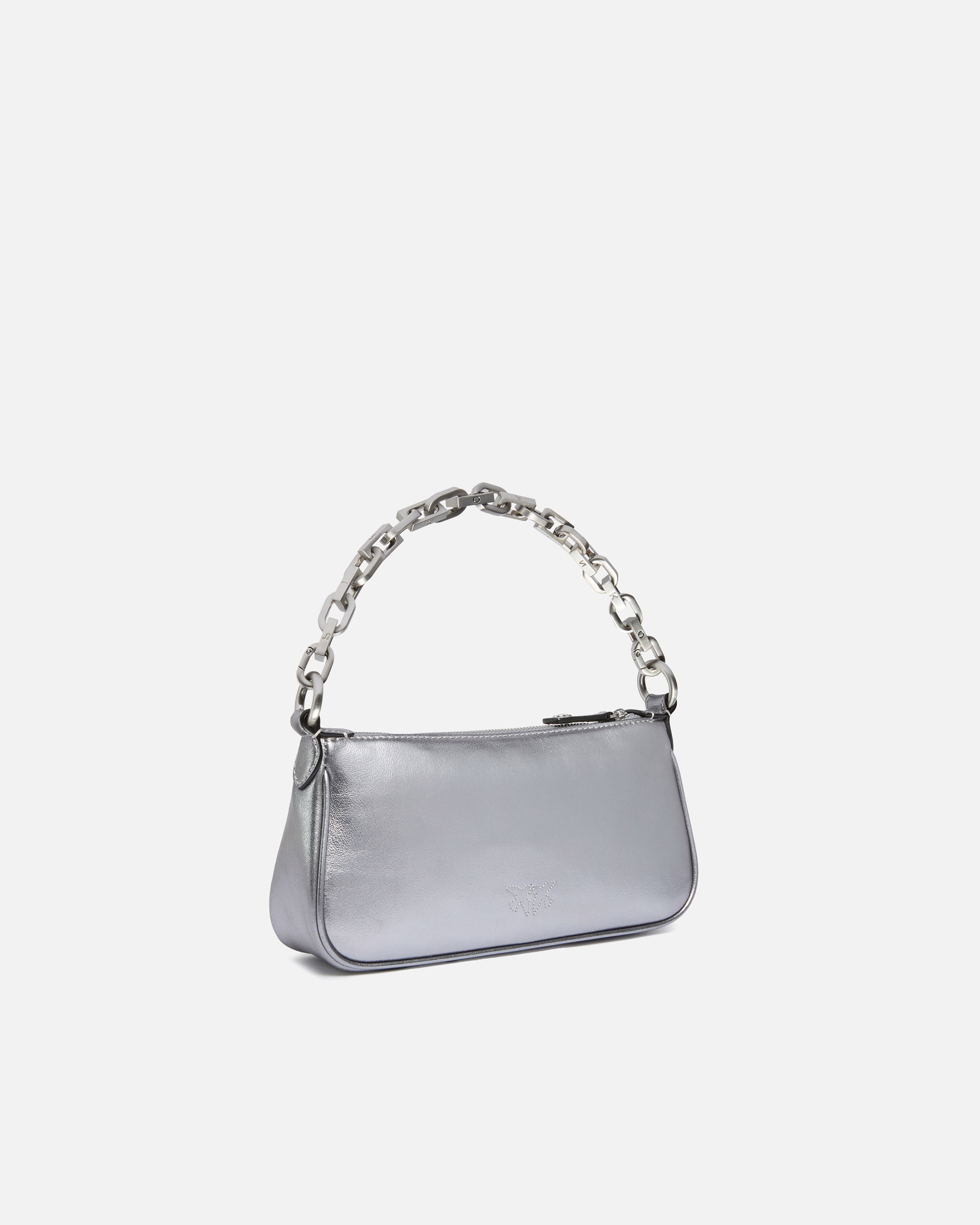 MINI HALF MOON BAGUETTE HANDBAG IN LAMINATED SUEDE - 2