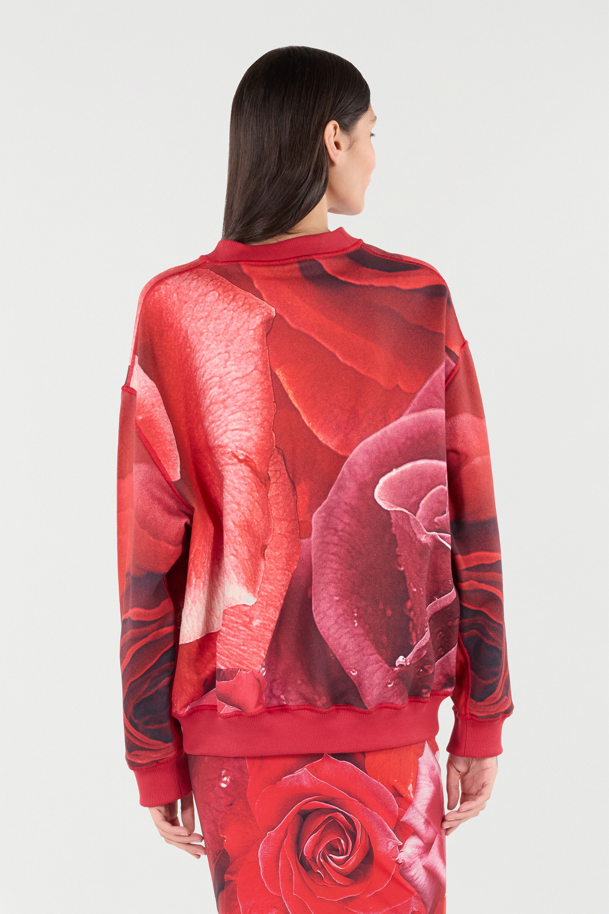 Sweatshirt With Maxi-Rose Print - 4