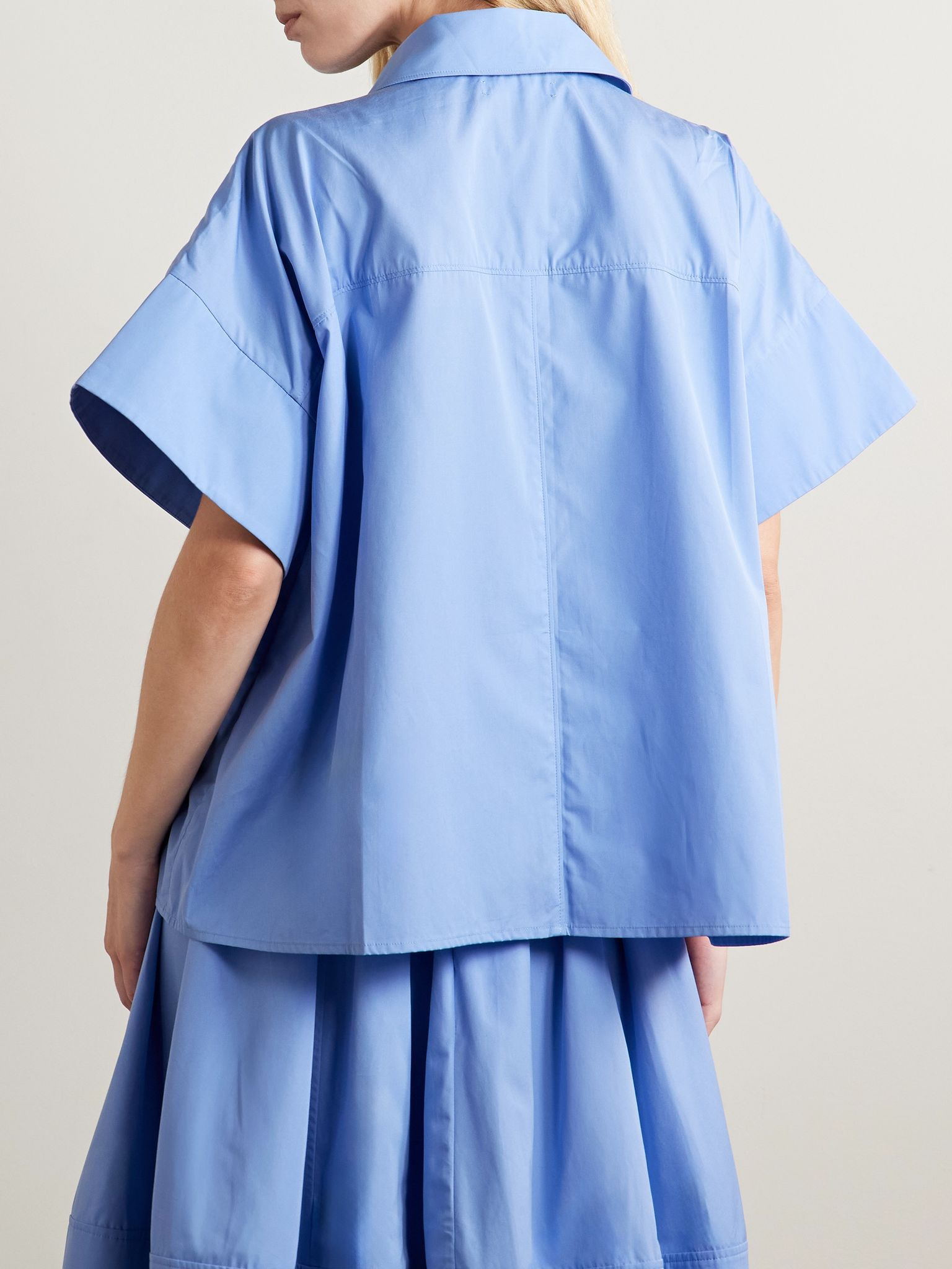 Cotton-poplin shirt Blue - 3