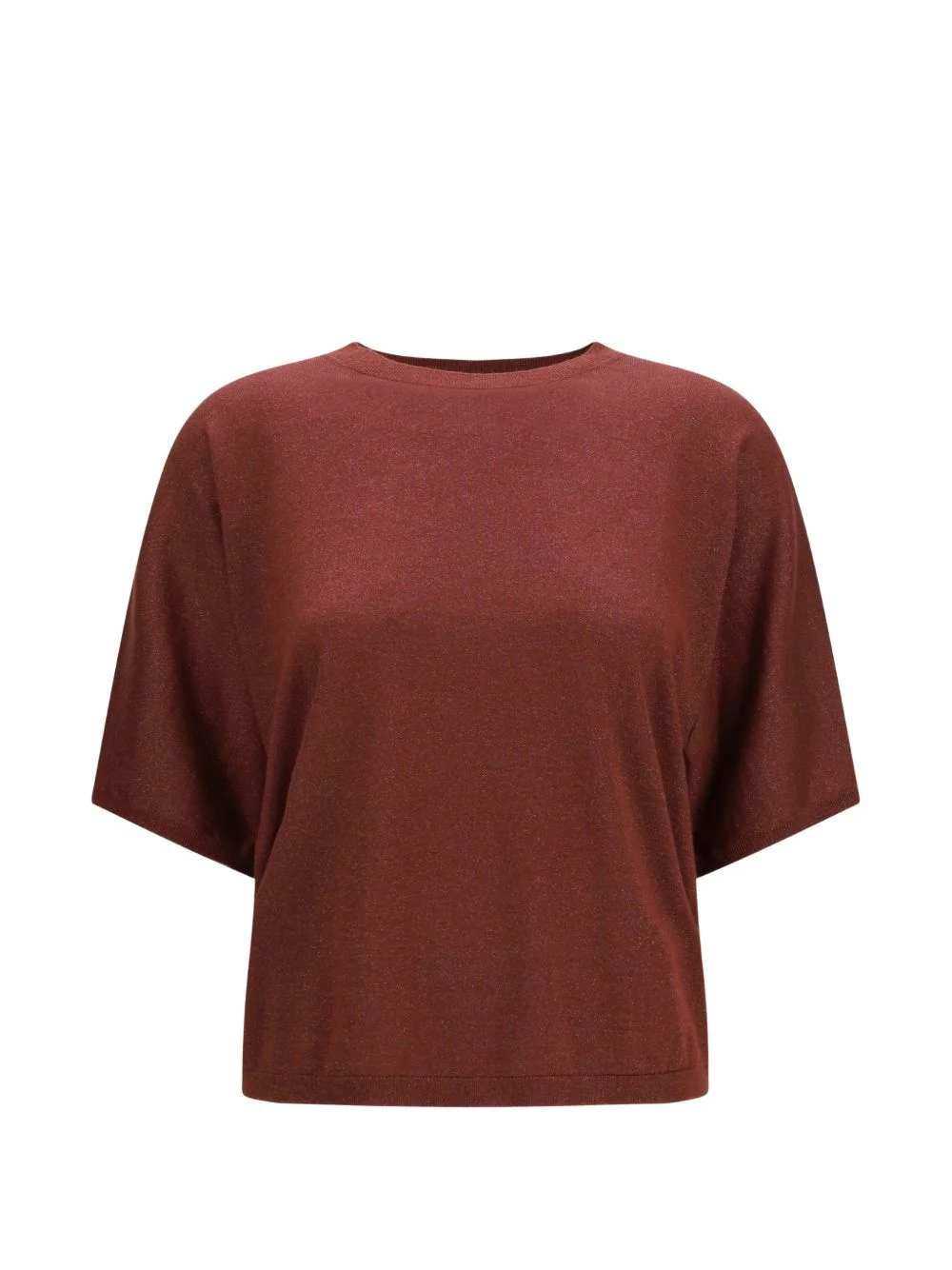 short-sleeve round-neck cashmere T-shirt - 1