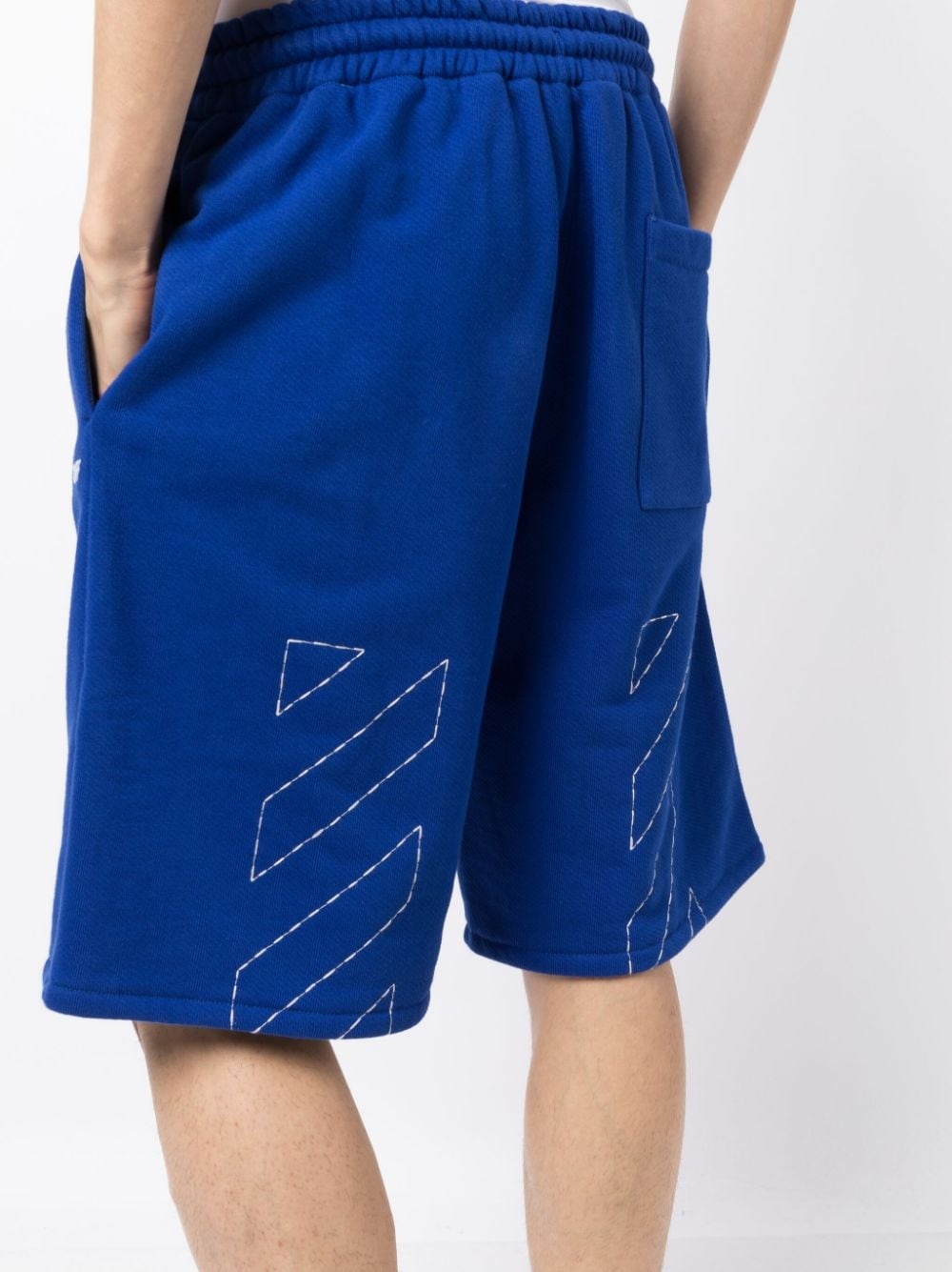 Stitch Diag cotton track shorts - 5