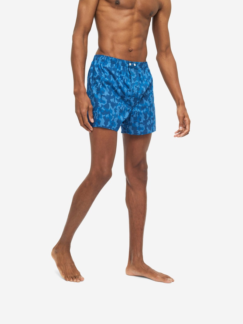 Men's Classic Fit Boxers Ledbury 55 Cotton Batiste Blue - 5
