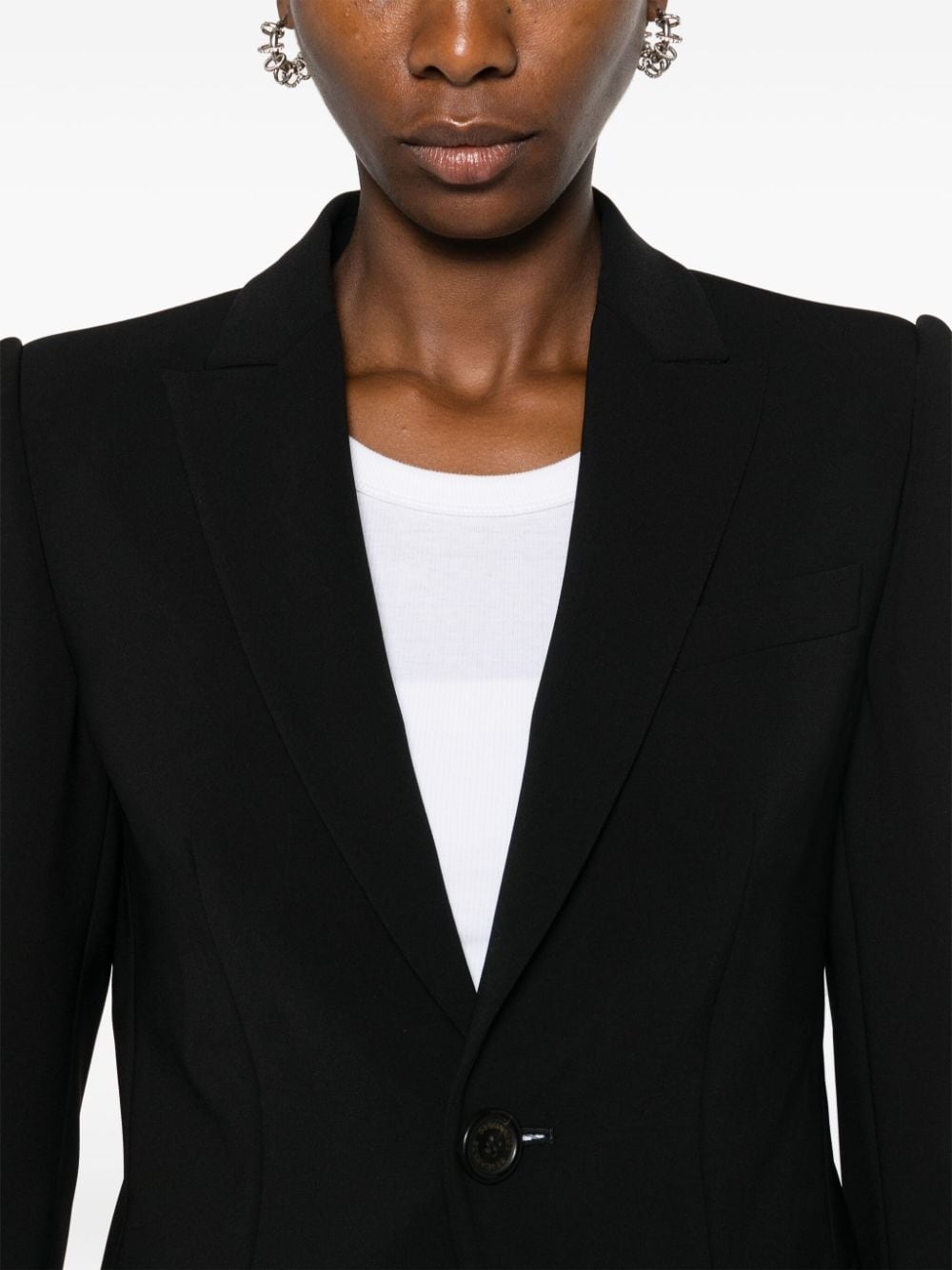 logo-plaque single-breasted blazer - 5