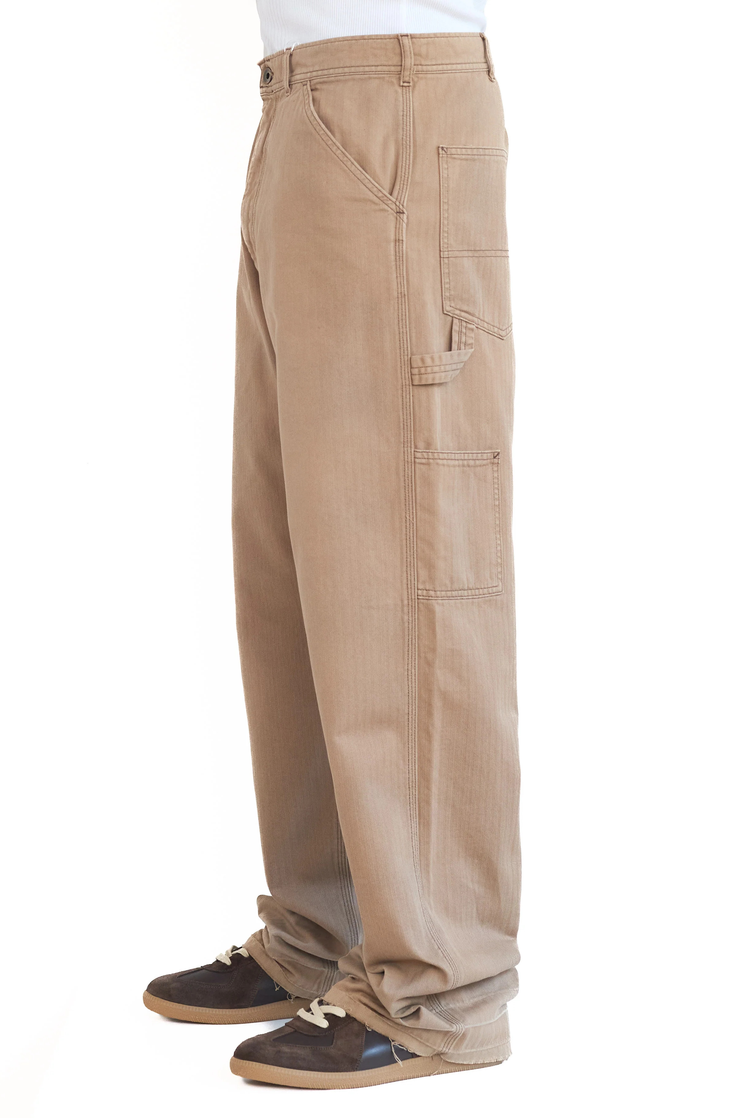 Maison Margiela Herringbone Workwear Pants Stone Washed Beige - 5