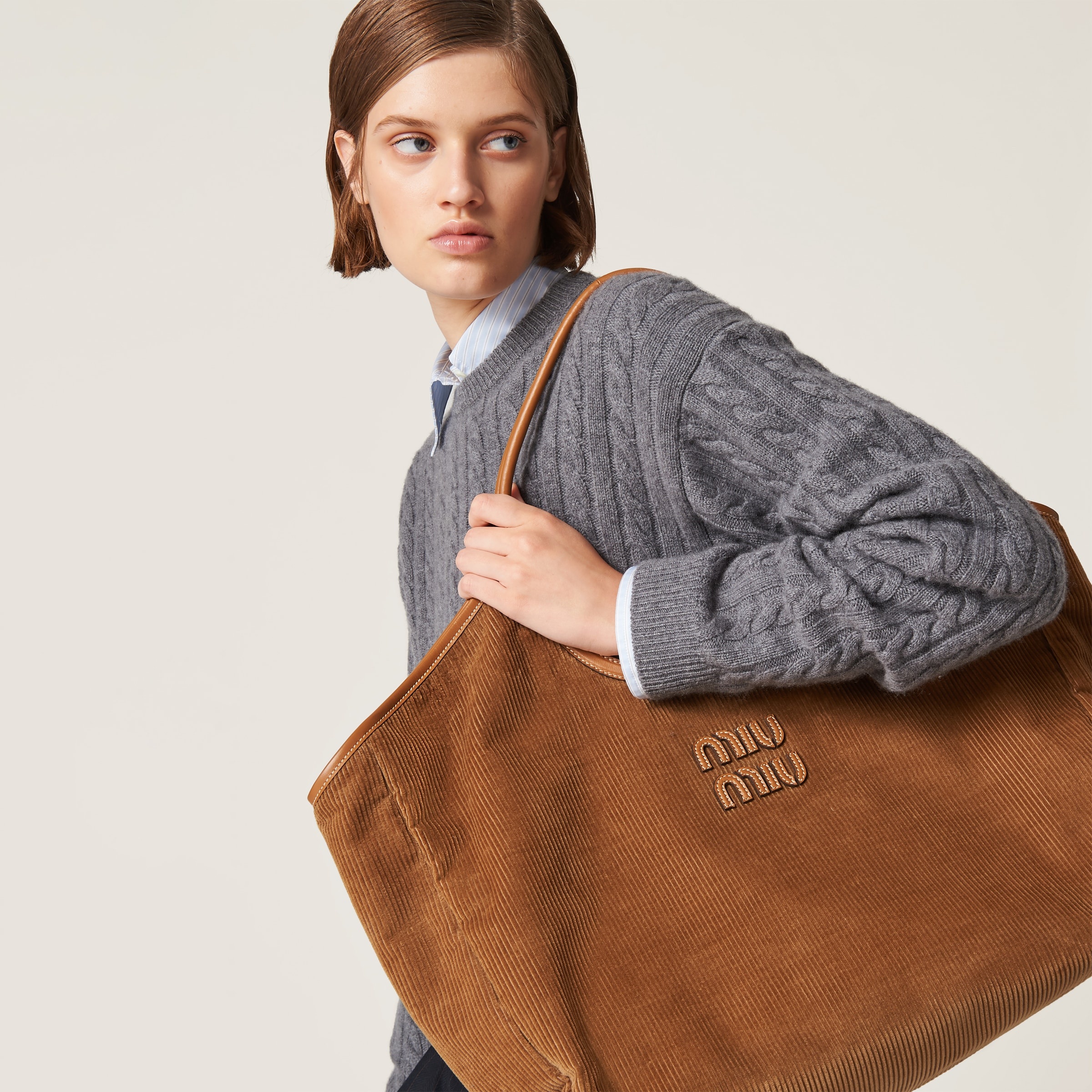 MiuMiu＊IVY corduroy shopping bag ショッピングバッグ＊送料込 MiuMiu＊IVY corduroy shopping bag ショッピングバッグ＊送料込