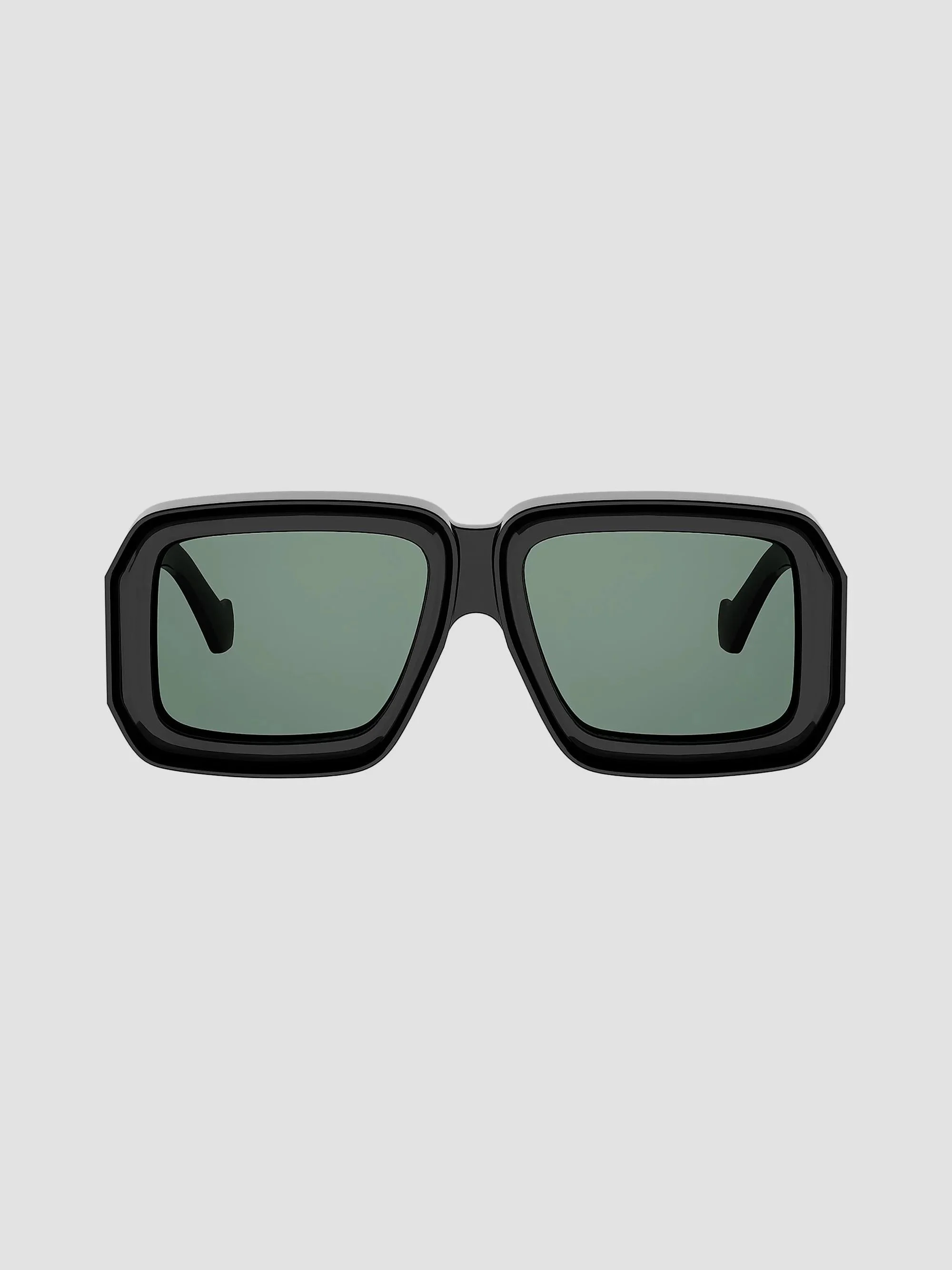 Women's x Paula's Ibiza 56MM Square Sunglasses - Shiny Black Green - 1