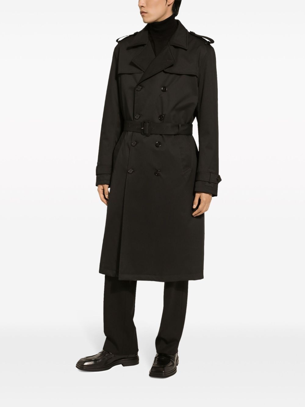 belted double-breasted trench coat - 3