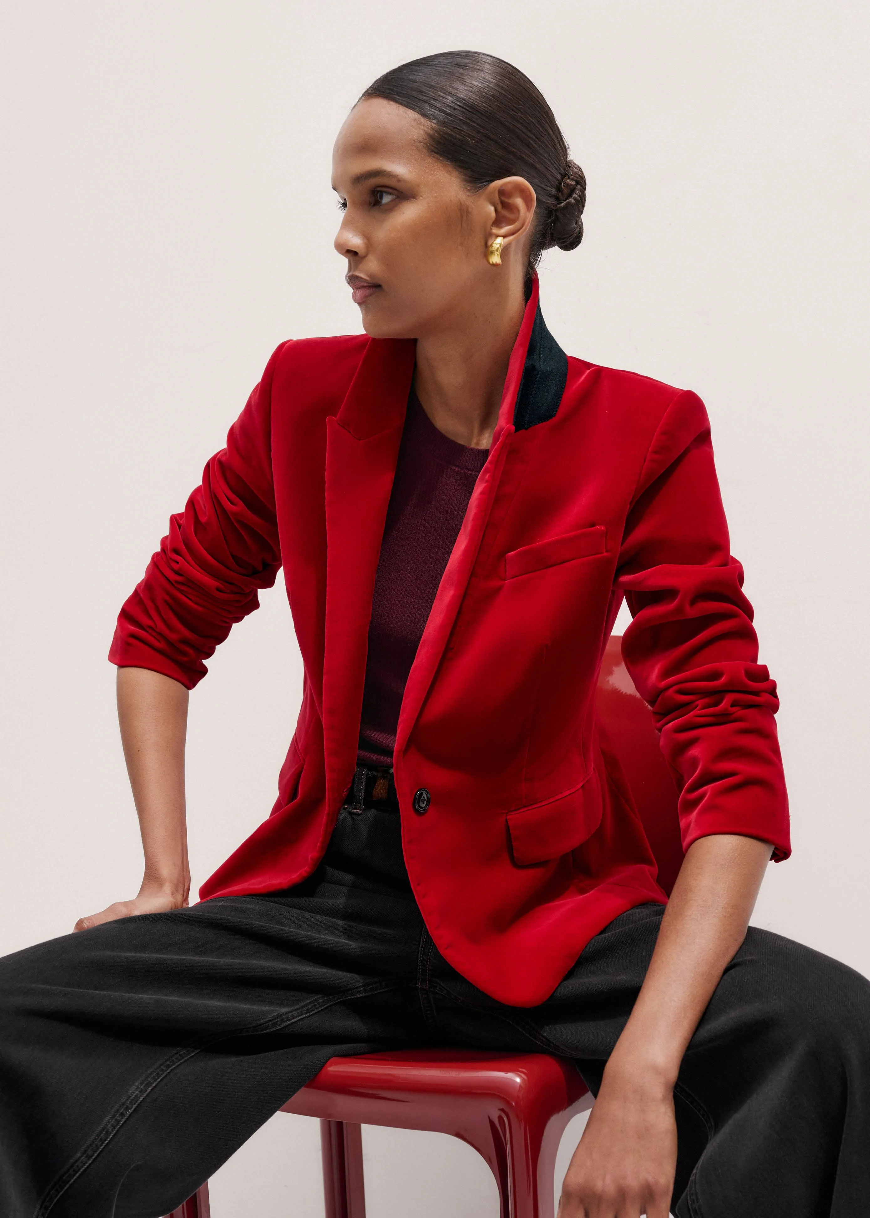 Sharp Shoulder Blazer - 1