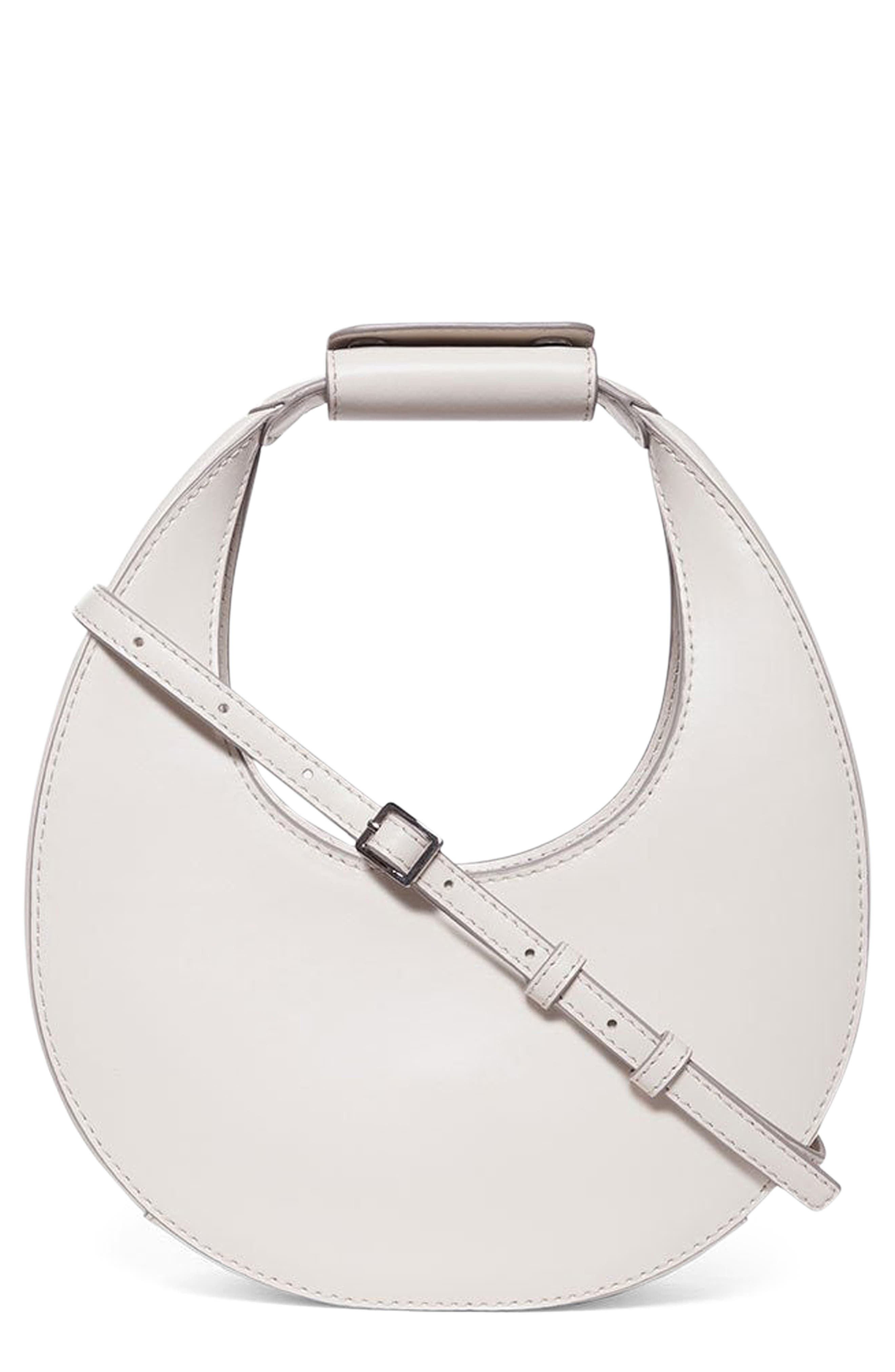 STAUD Mini Moon Leather Bag in Cream at Nordstrom - 1