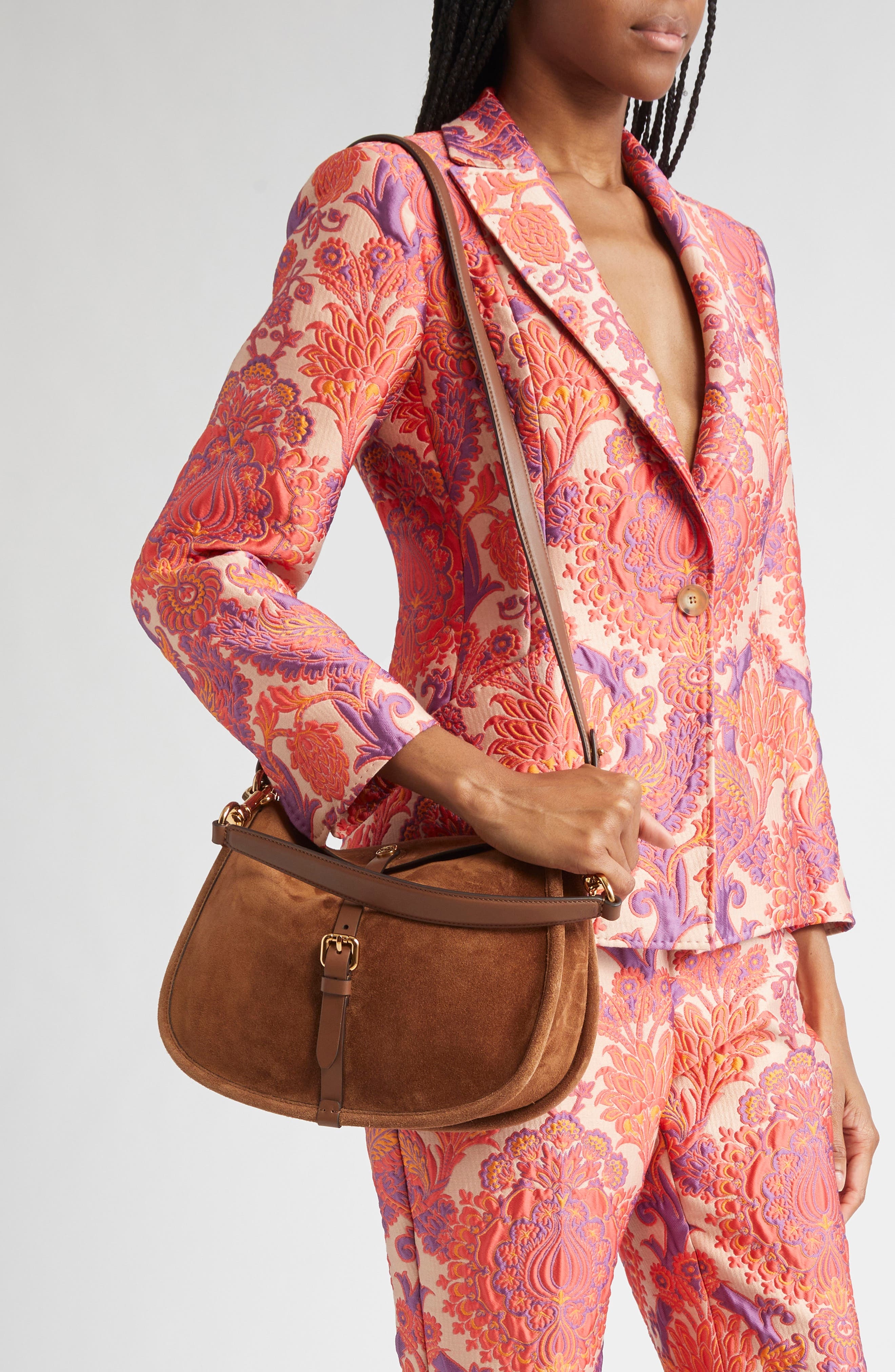 Etro Belted Suede Hobo Bag in Sand at Nordstrom - 3