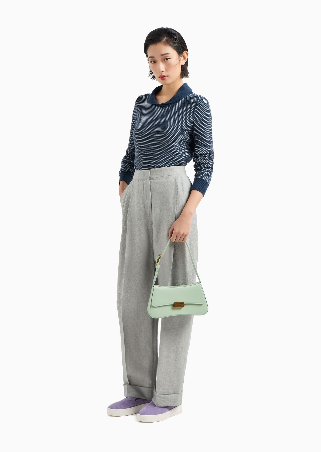 Icon ASV trousers with turn-ups in a flowing linen and Lyocell blend armure fabric - 4