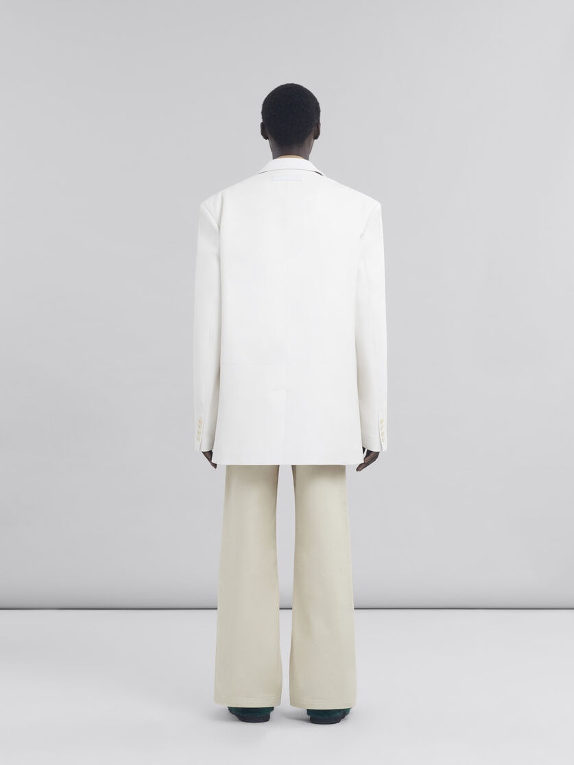 WHITE NAPPA SINGLE BREASTED BLAZER - 3