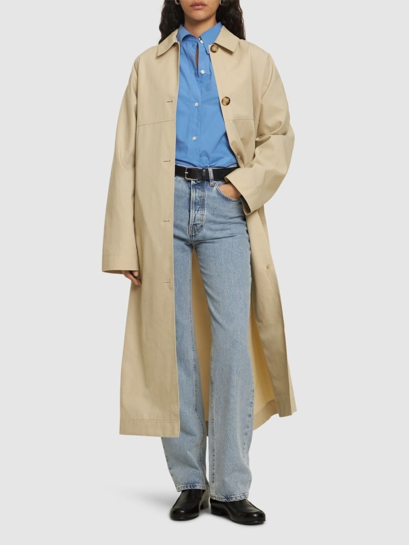 Tumbled cotton & silk trench coat - 2