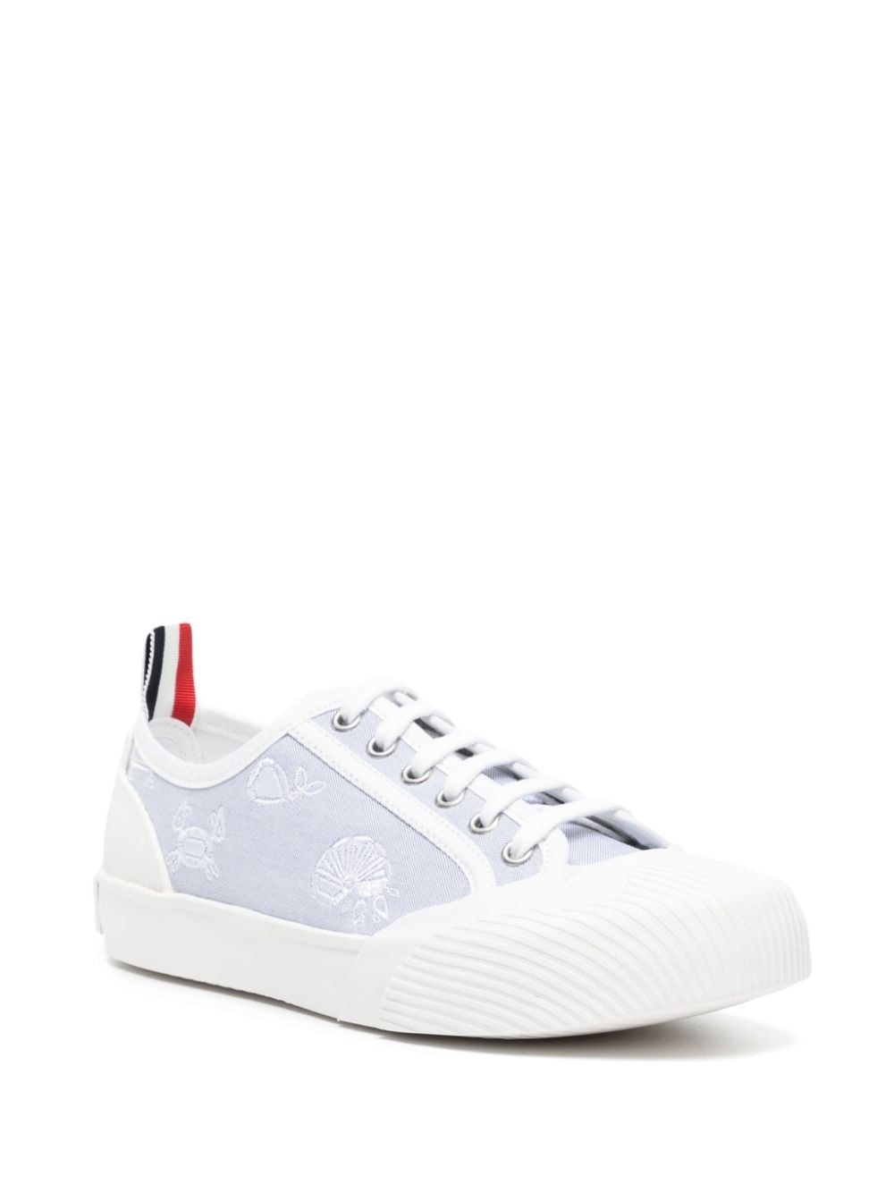graphic-embroidered lace-up sneakers - 2