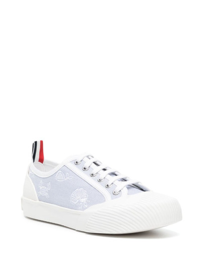 Thom Browne graphic-embroidered lace-up sneakers outlook