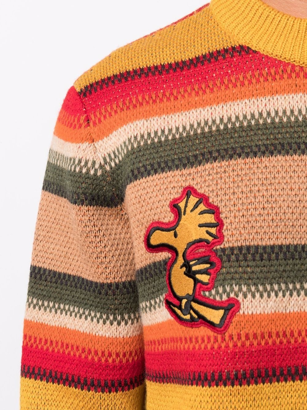 striped patch-detail jumper - 5