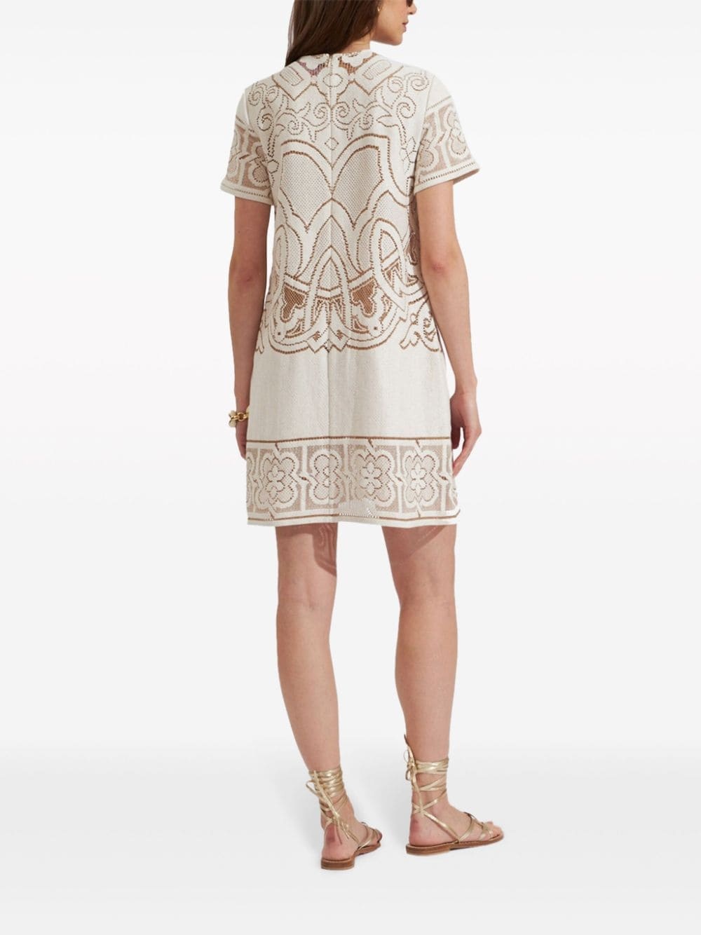 Lacey cotton-blend T-shirt minidress - 3