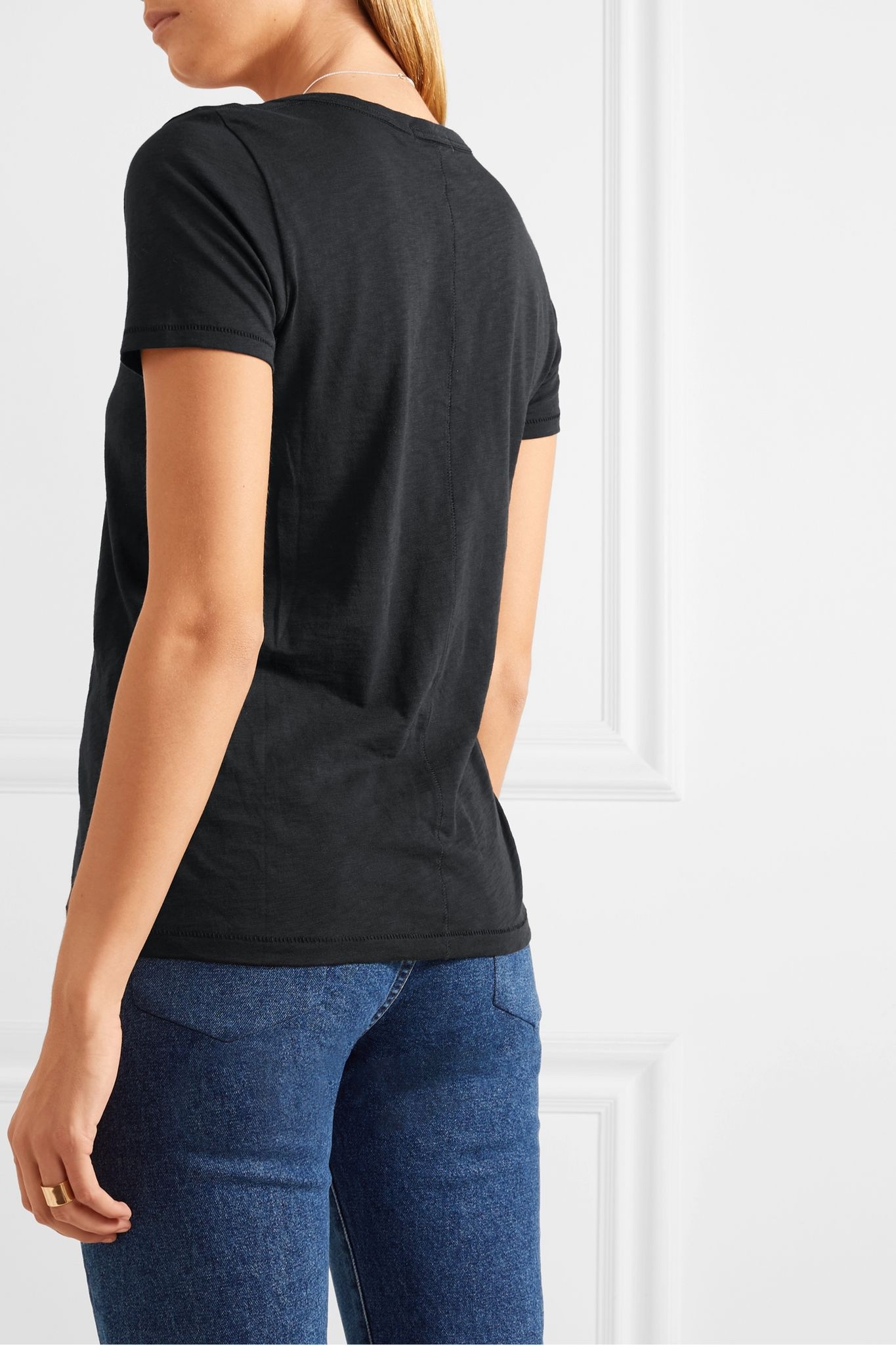 The Vee slub Pima cotton-jersey T-shirt - 4