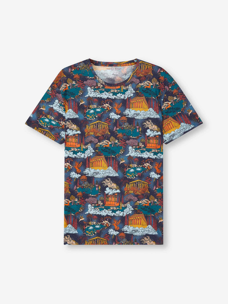 Derek Rose Men's T-Shirt Robin 15 Pima Cotton Multi outlook