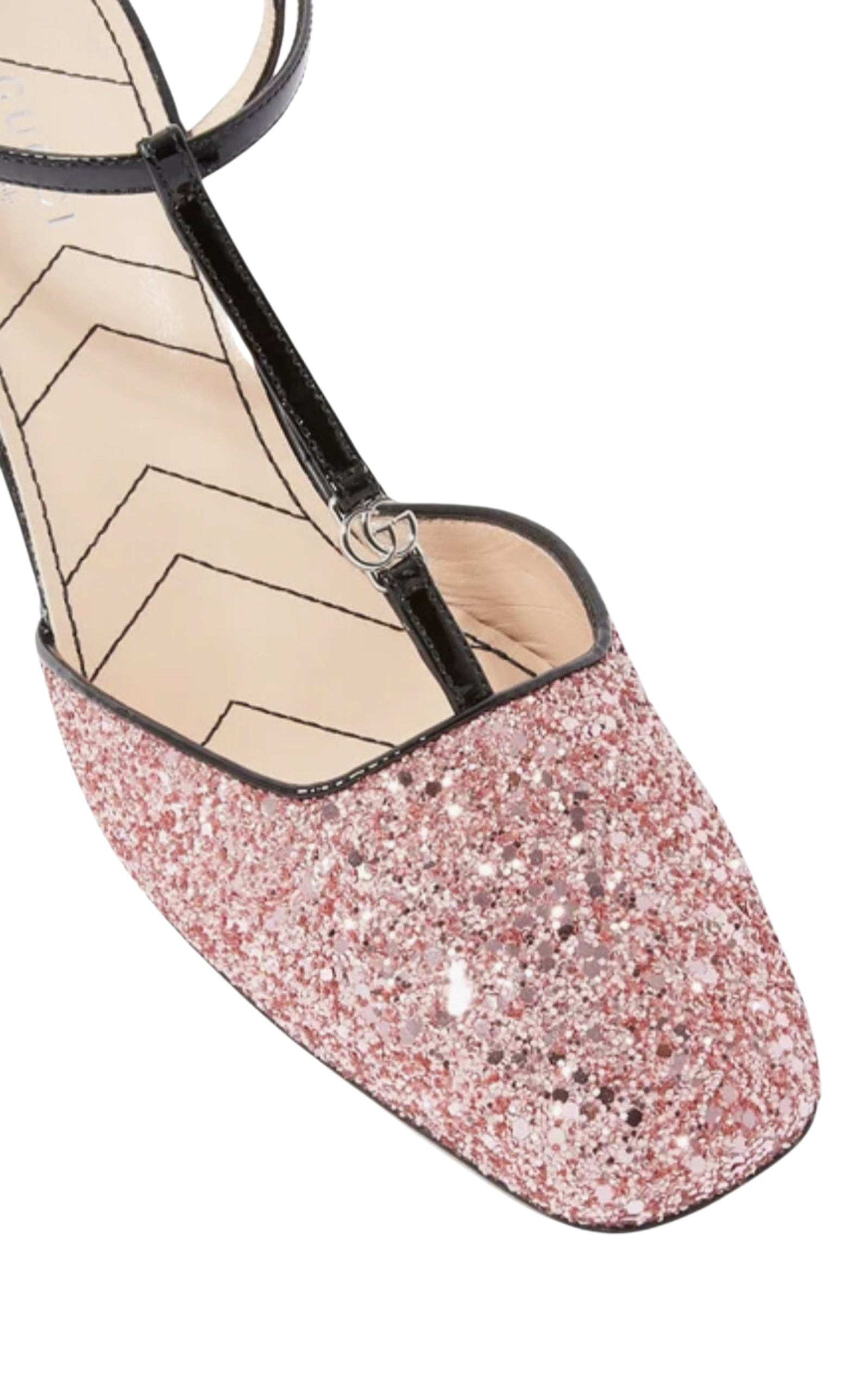 Pink Glitter Slingback Double G Pumps 55mm - 6