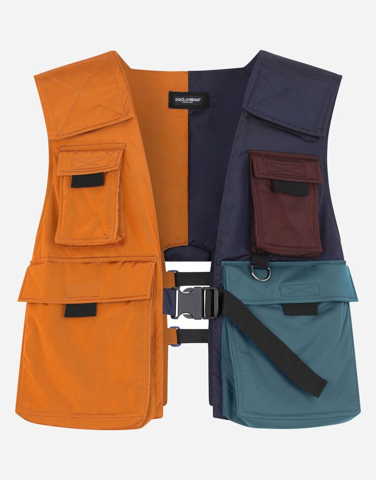 Nylon patchwork vest with multiple pockets - 3