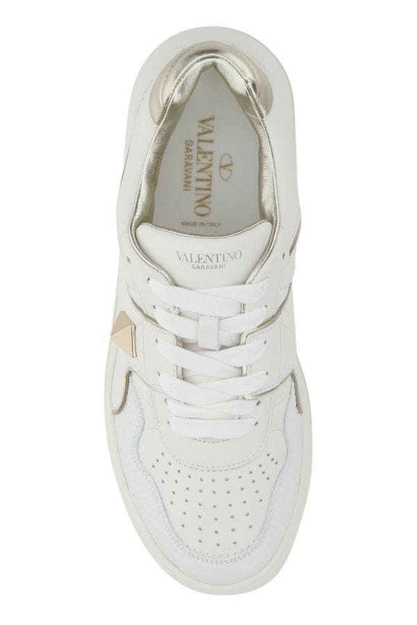 White nappa leather One Stud sneakers - 4