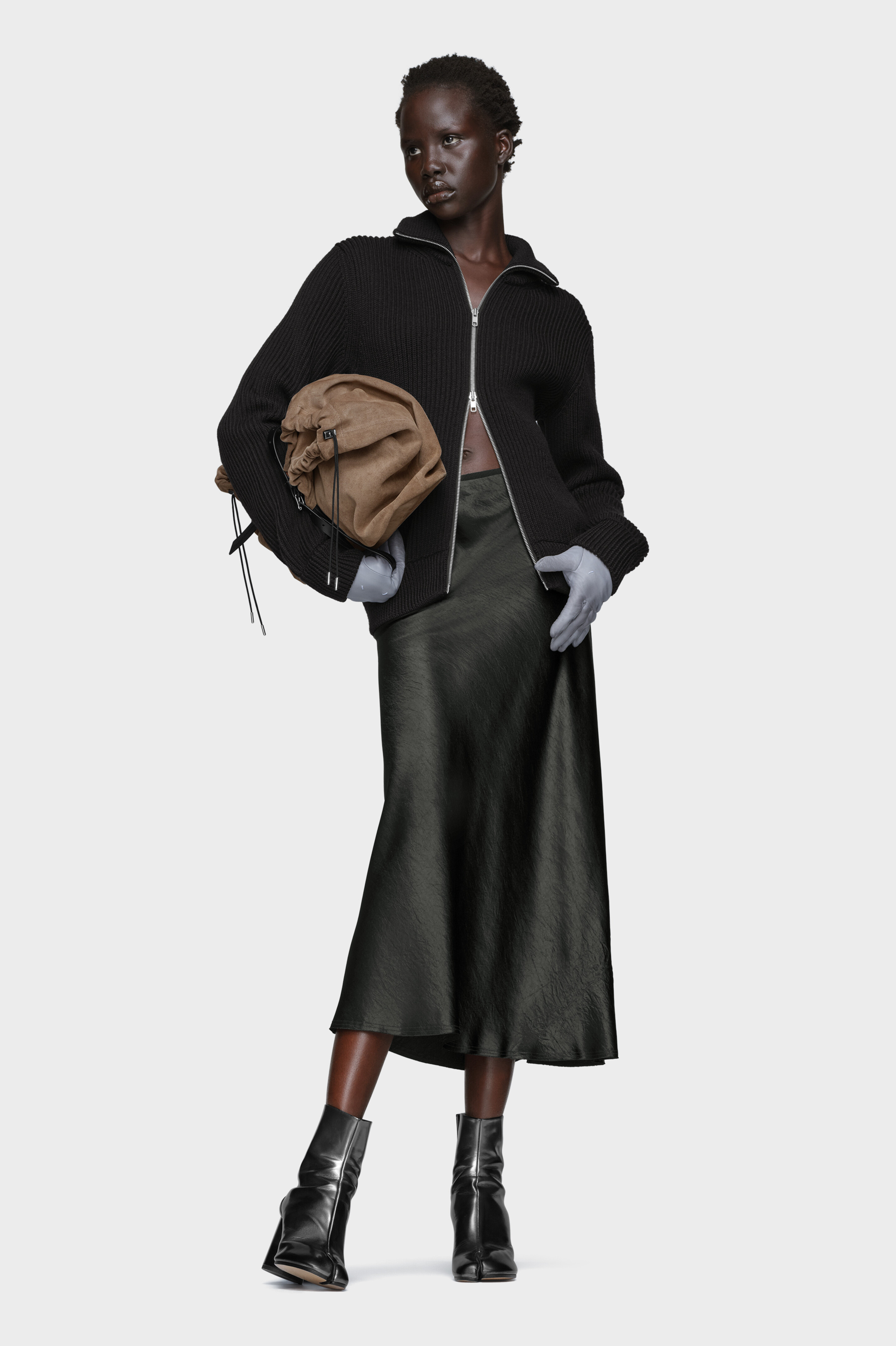 Satin midi skirt - 6