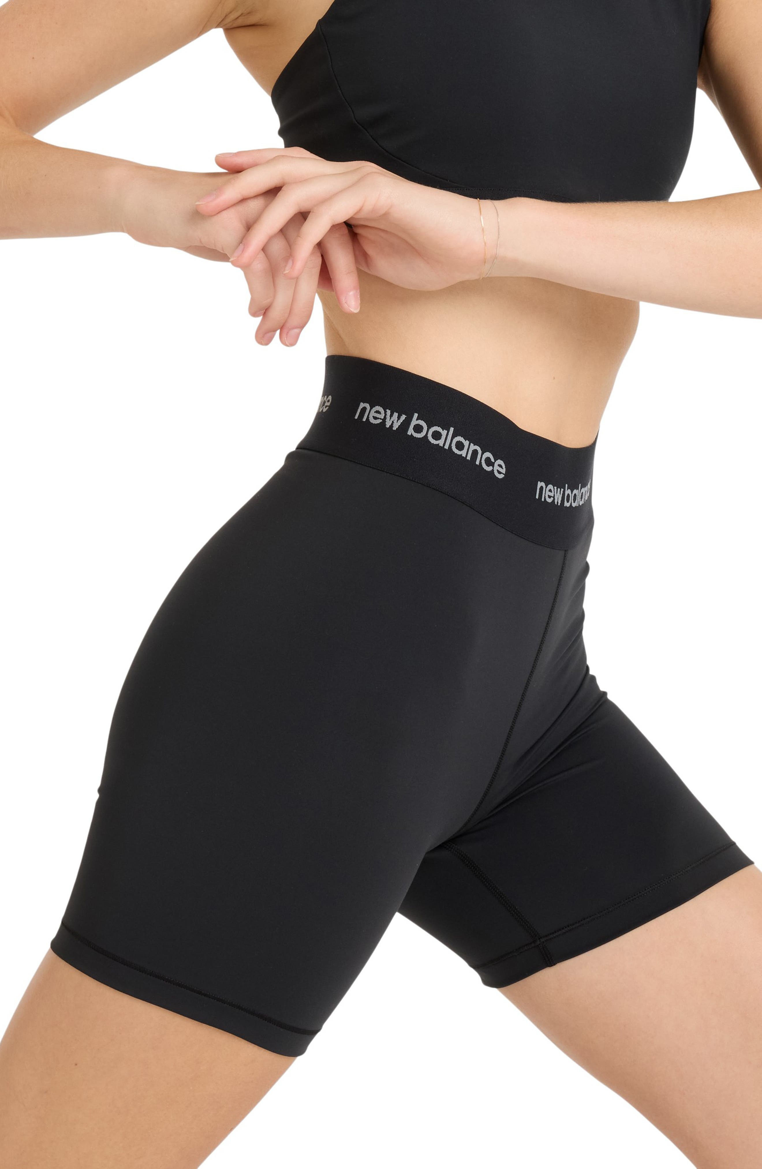 New Balance NB Sleek 5-Inch High Rise Performance Athletic Shorts in Black at Nordstrom - 6