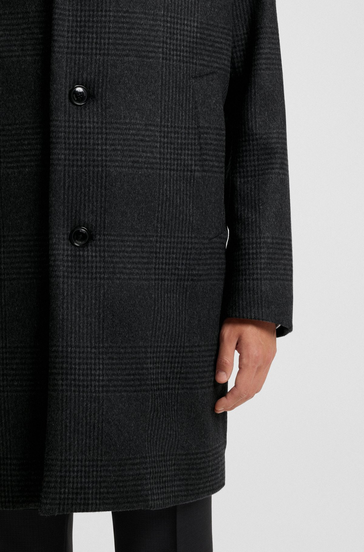 RELAXED-FIT COAT IN CHECKED WOOL AND CASHMERE - 6