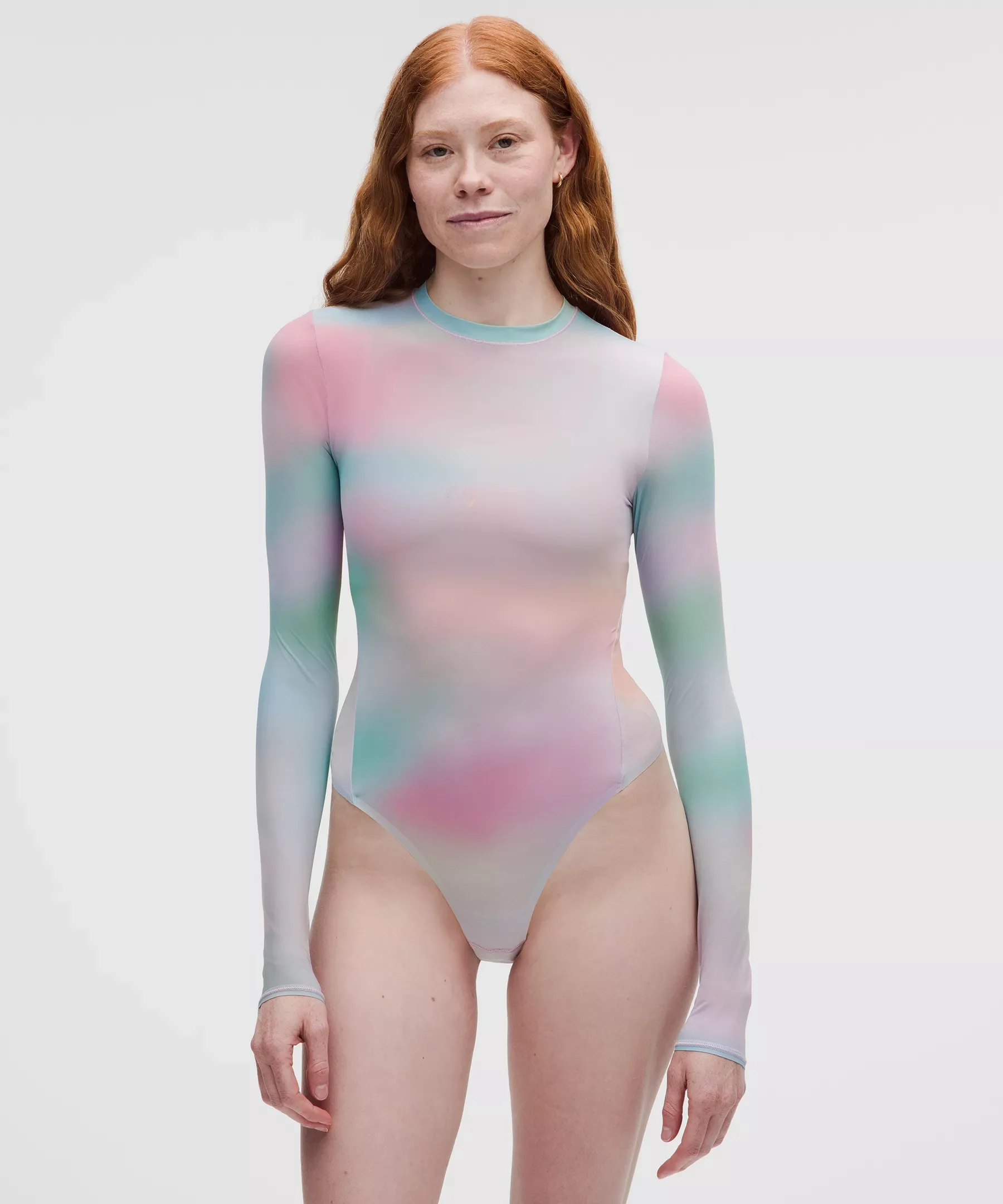 Wundermost Ultra-Soft Nulu Mesh Long-Sleeve Crewneck Bodysuit *Pride - 1