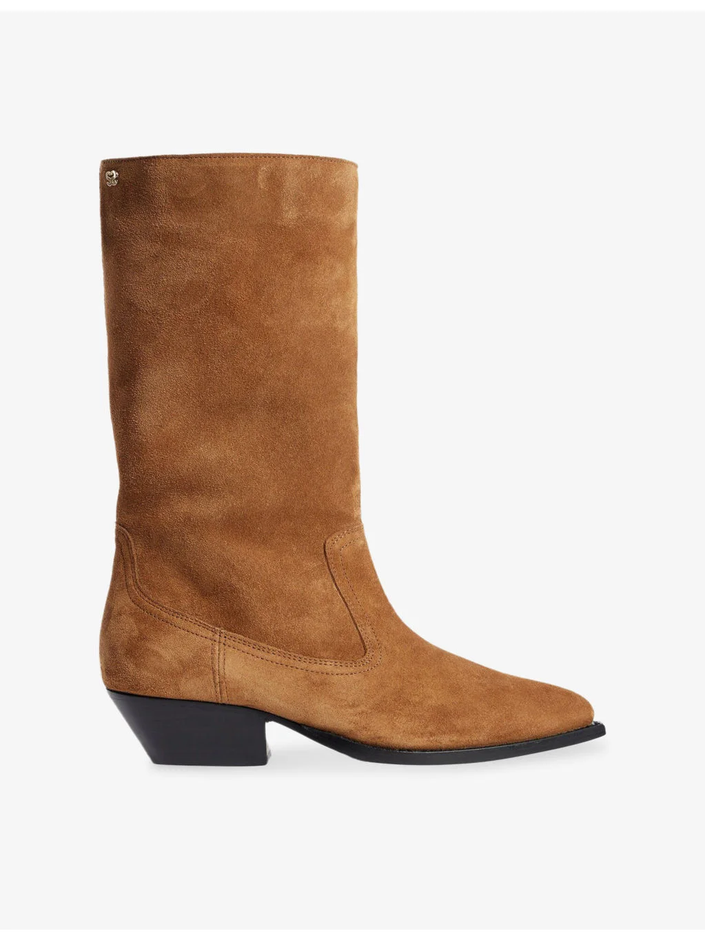 Western Knee-High Suede Boots - 1