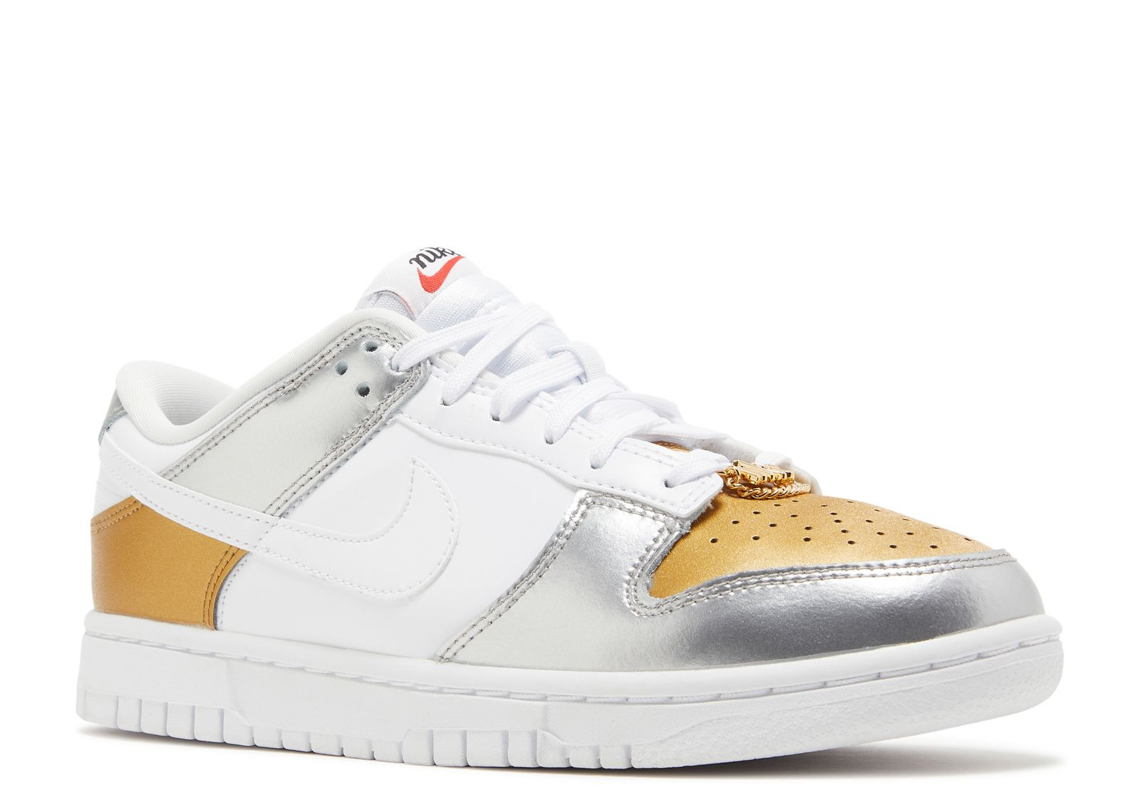 WMNS DUNK LOW SE 'SILVER GOLD METALLIC' - 2