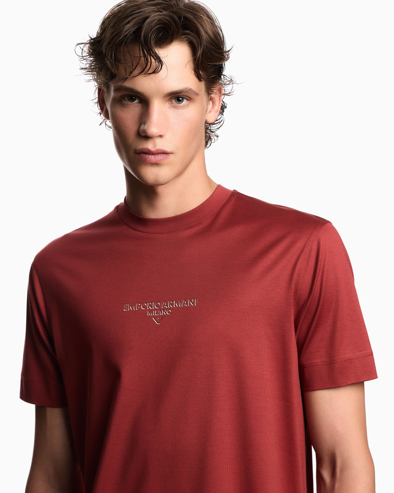 LYOCELL BLEND JERSEY T-SHIRT WITH 3D-EFFECT LOGO - 5