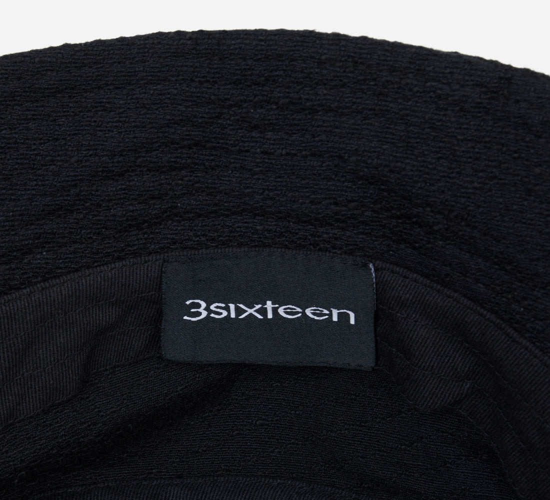 Bucket Hat - Black Zig-Zag Jacquard - 3