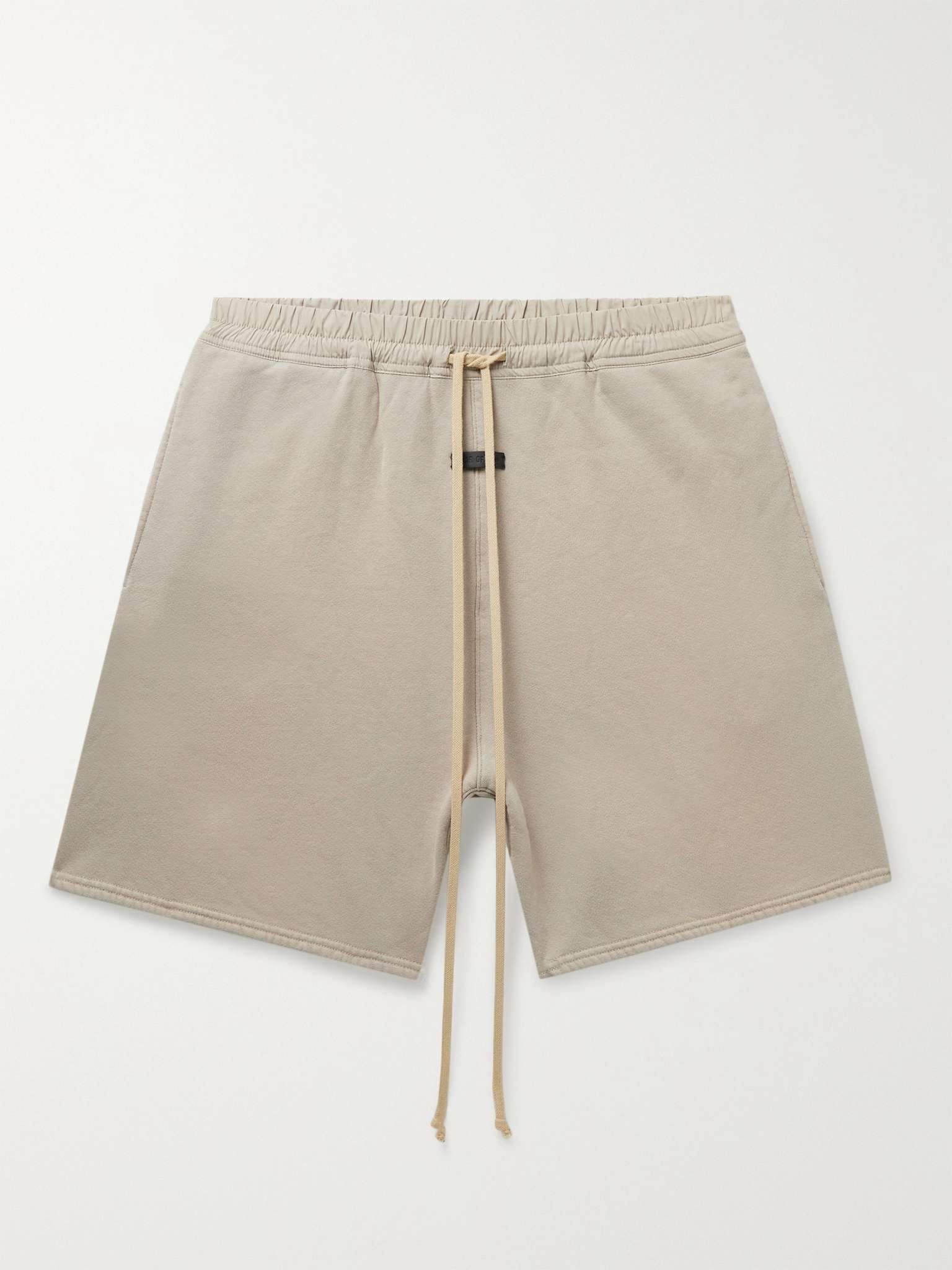 Wide-Leg Shell-Trimmed Cotton-Jersey Drawstring Shorts - 1