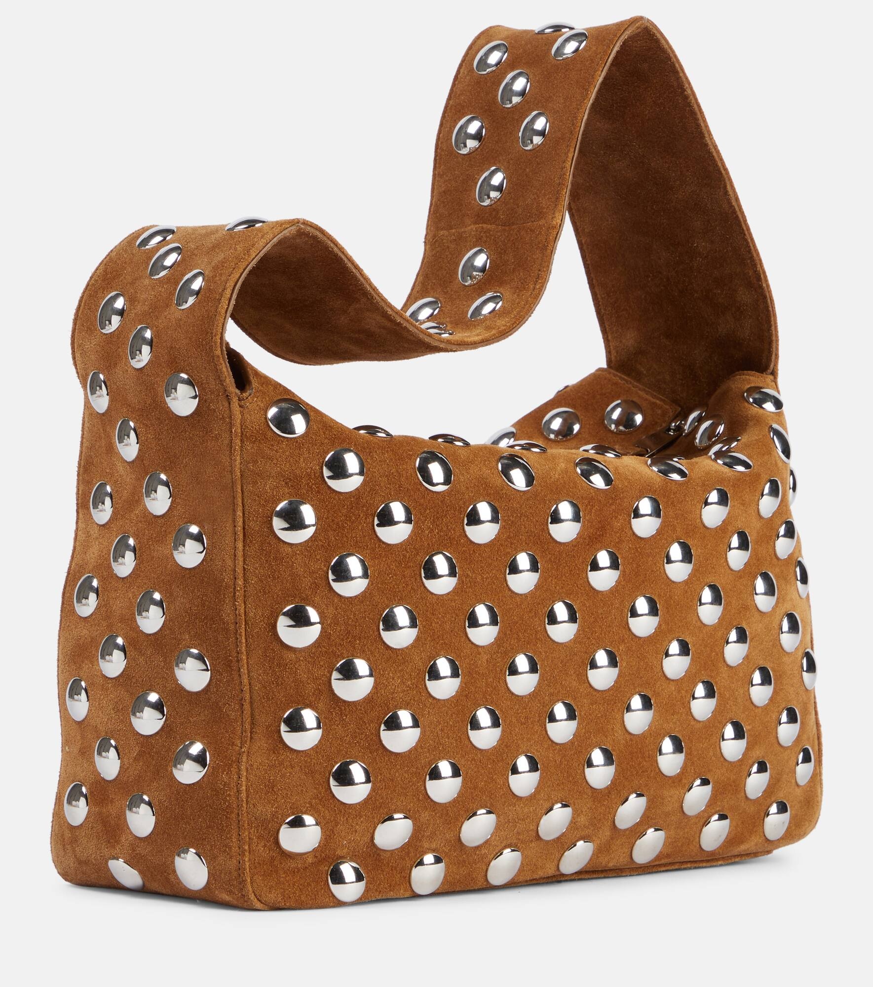 Elena studded suede shoulder bag - 4