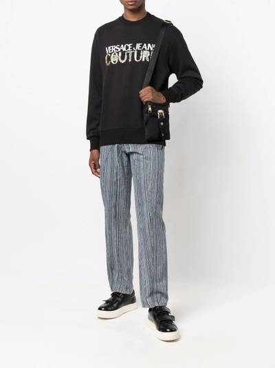 VERSACE JEANS COUTURE logo-print cotton sweatshirt outlook