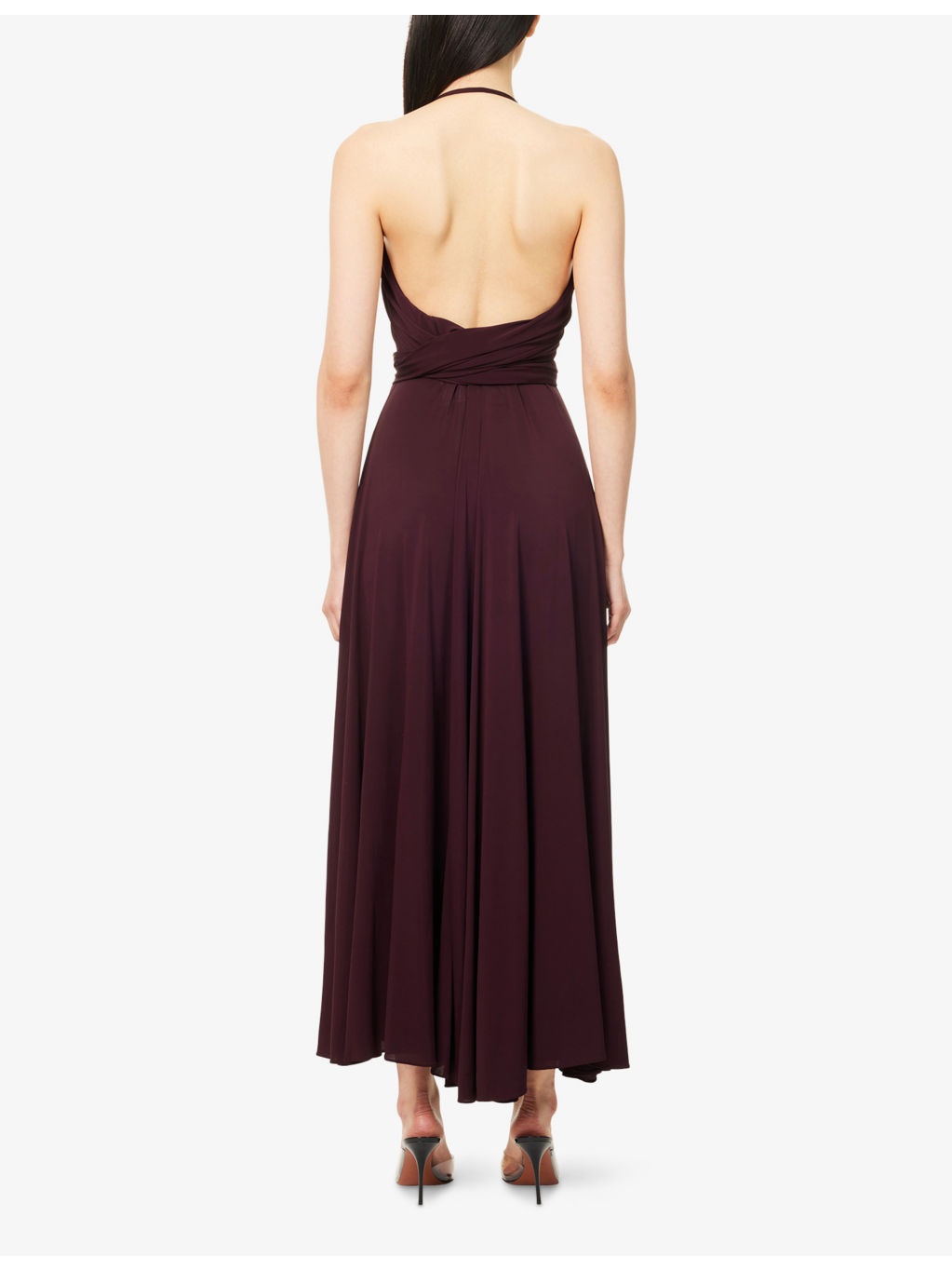 Cross Halterneck Stretch-Woven Maxi Dress - 4