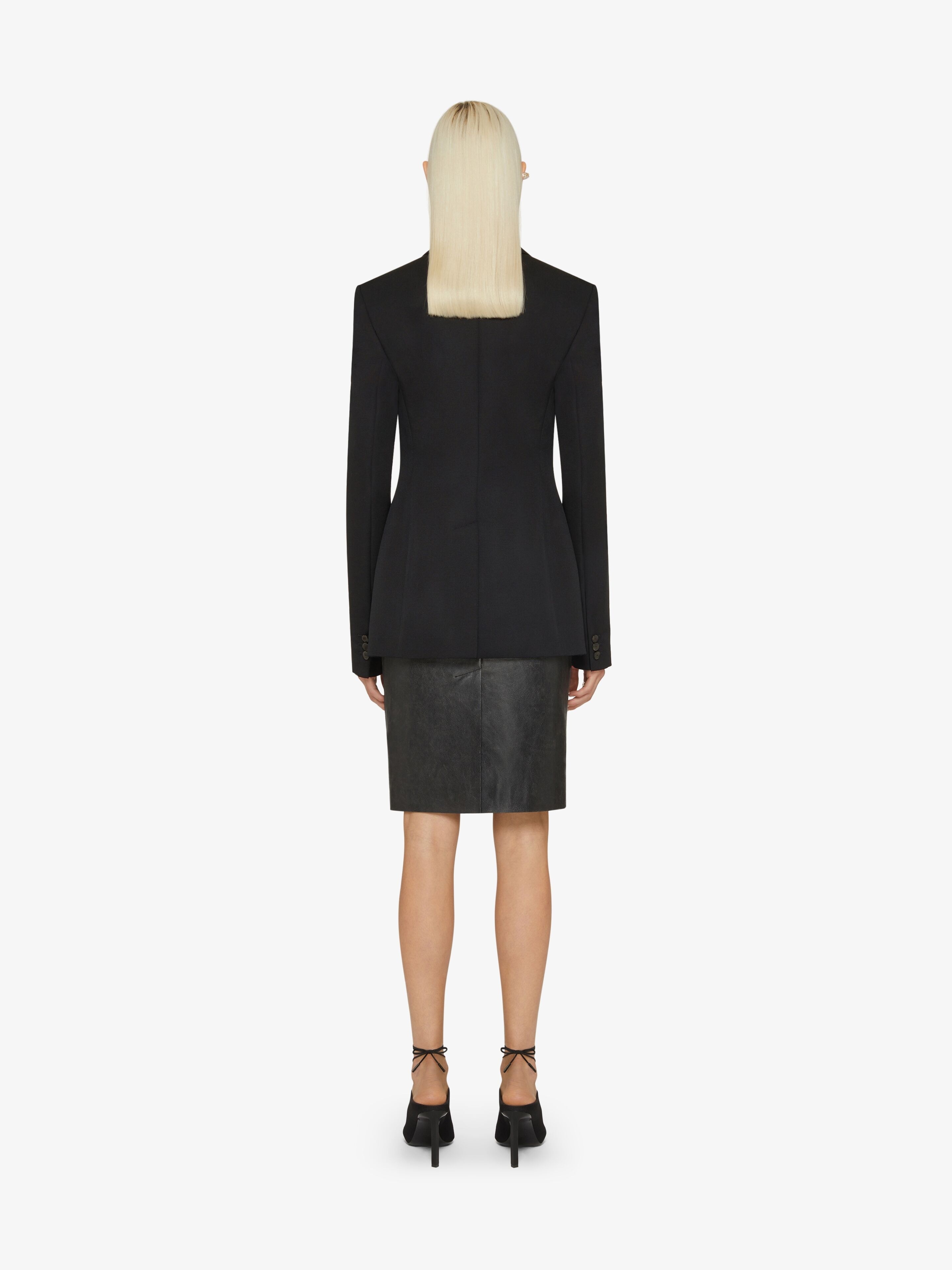 CAPE JACKET IN WOOL AND MOHAIR - 4