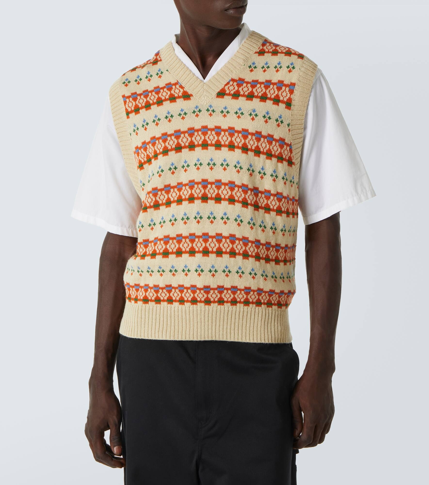 Fauna alpaca jacquard sweater vest - 3