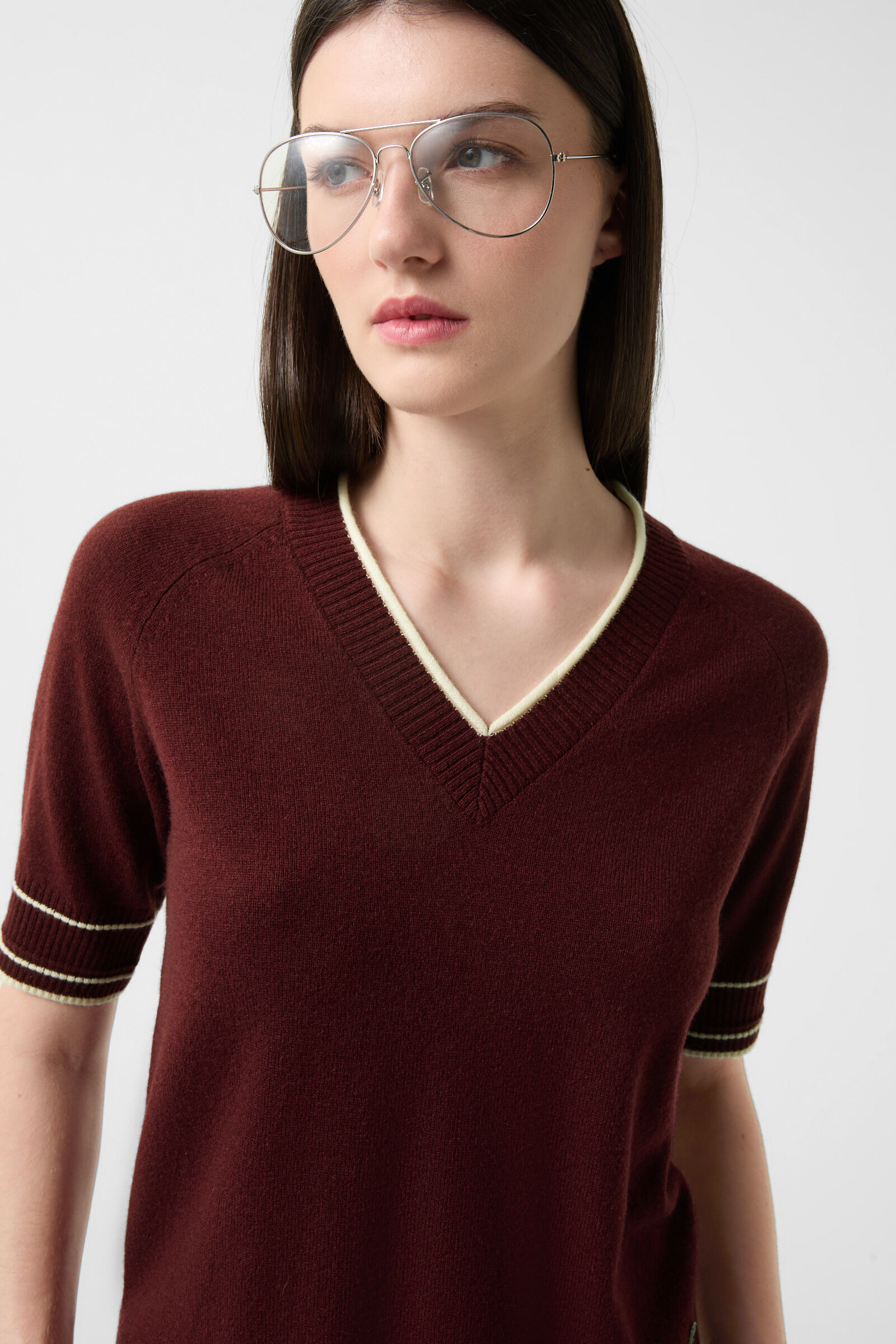 Chiri knitted shirt in Wine red - 5