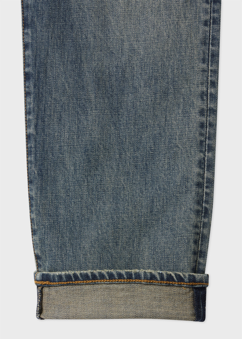 Paul Smith Slim Tapered-Fit Antique-Wash Crosshatch-Stretch Jeans outlook