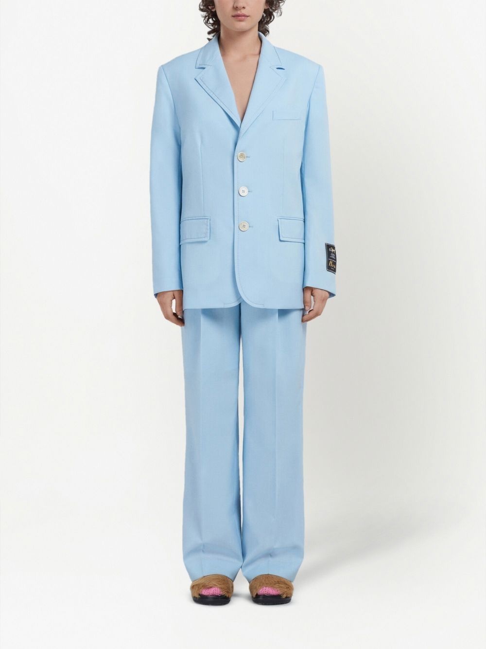 single-breasted wool blazer - 3