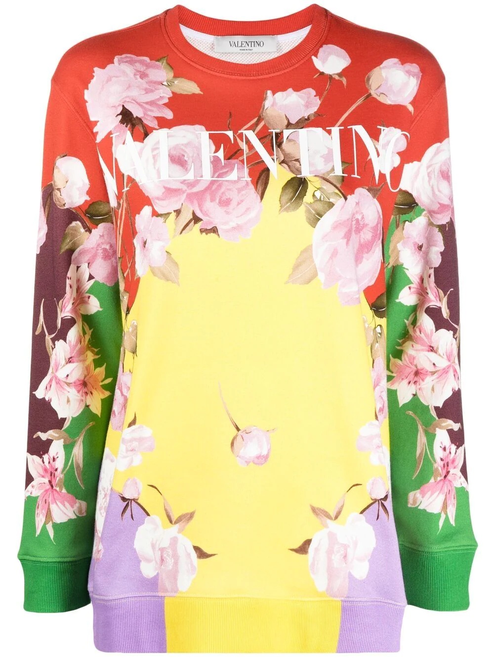 floral-print logo sweatshirt - 1