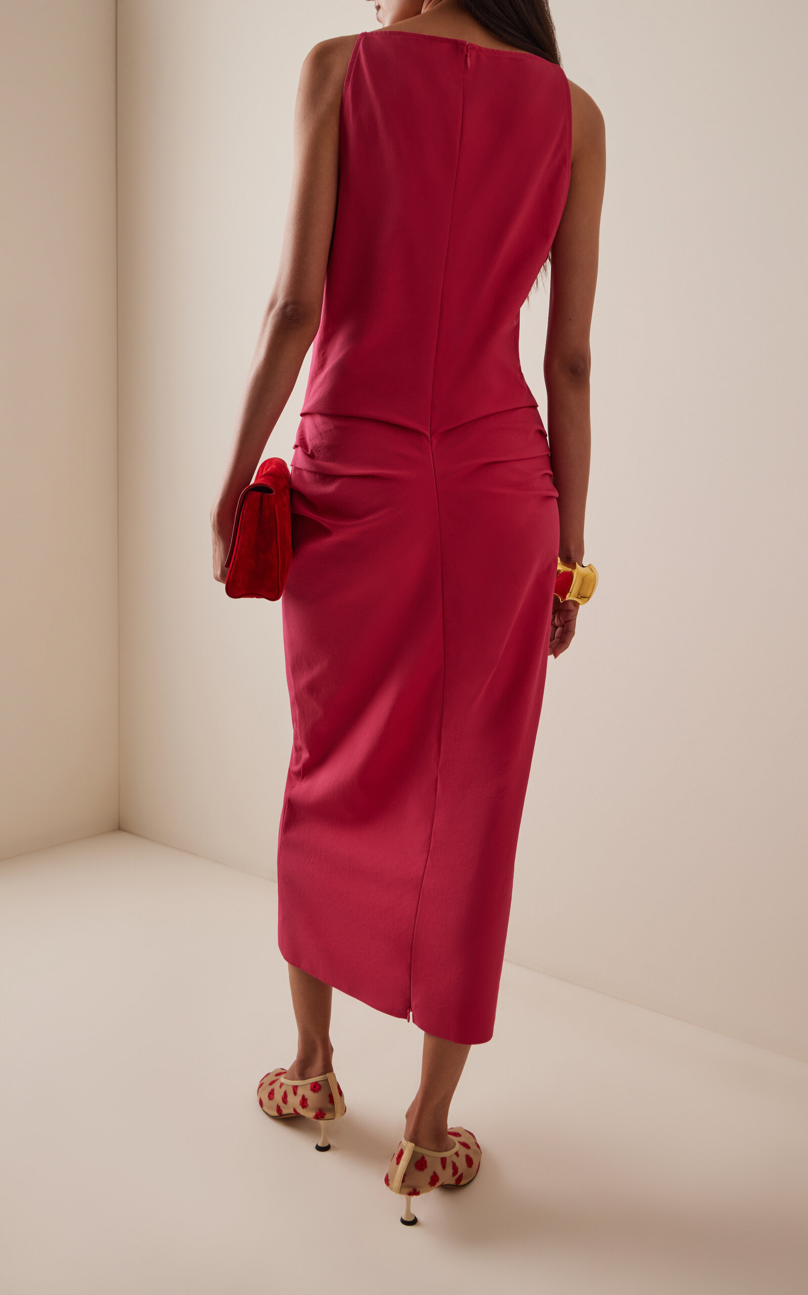 Priya Bi-Stretch Cotton Maxi Dress fuchsia - 4