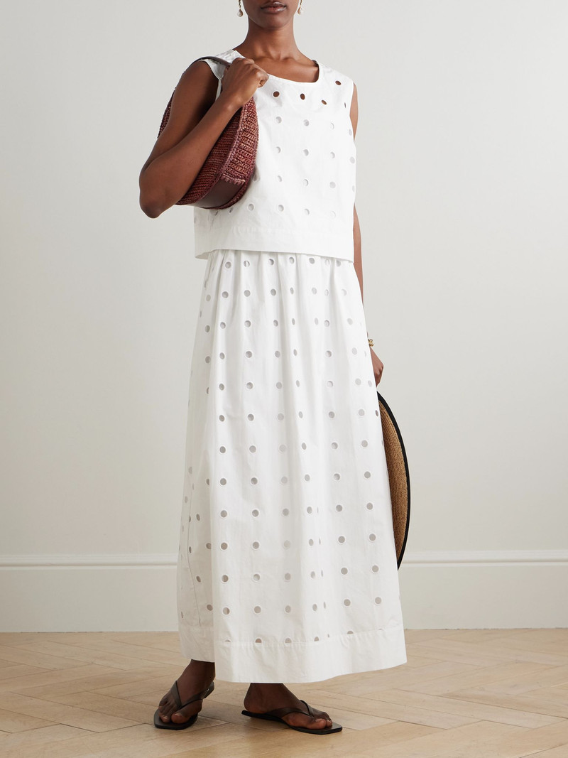 POSSE Peggy broderie anglaise cotton-poplin tank White outlook