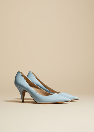 KHAITE The River Pump in Baby Blue Leather outlook