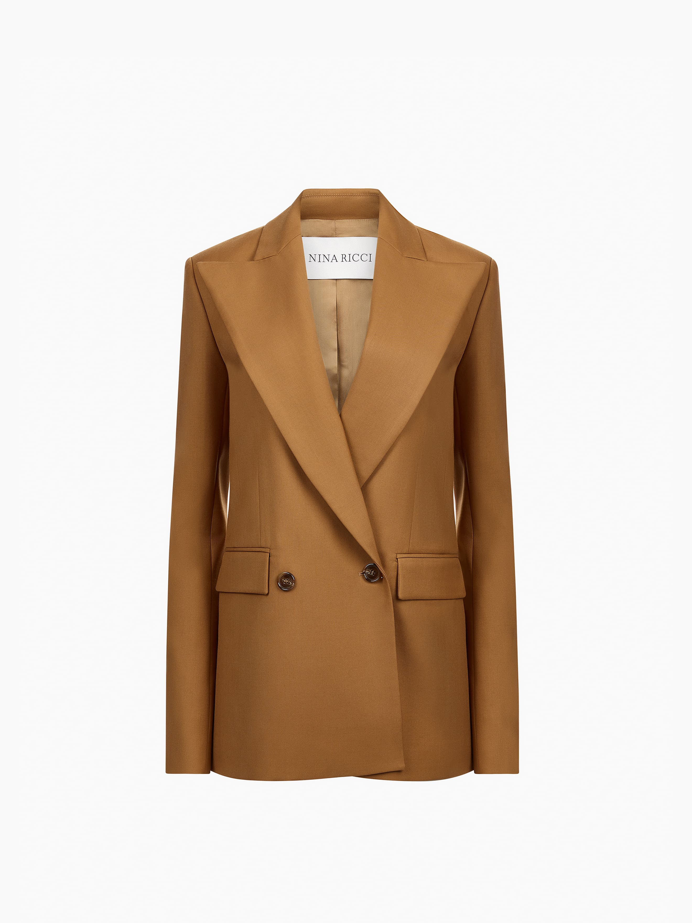 Brown Tobacco Double-Breasted Blazer - 5