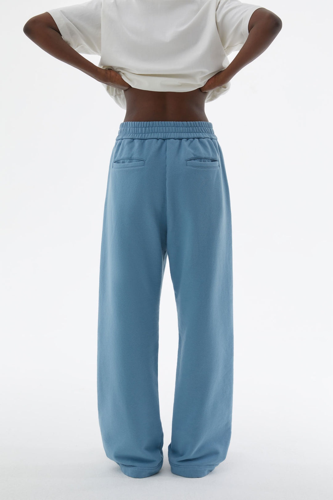 LIGHT BLUE ELASTIC PANTS - 4