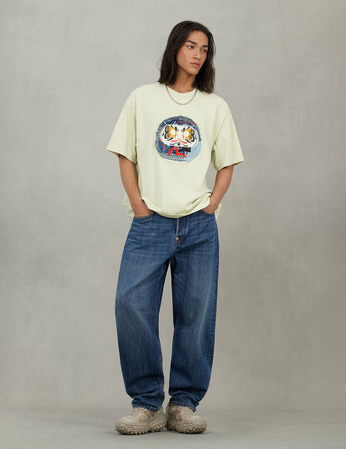 Sashiko Daruma and Seagull Relax Fit T-Shirt - 5